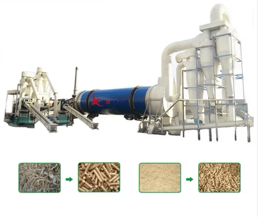 Línea de producción de pellets de biomasa a pequeña escala
